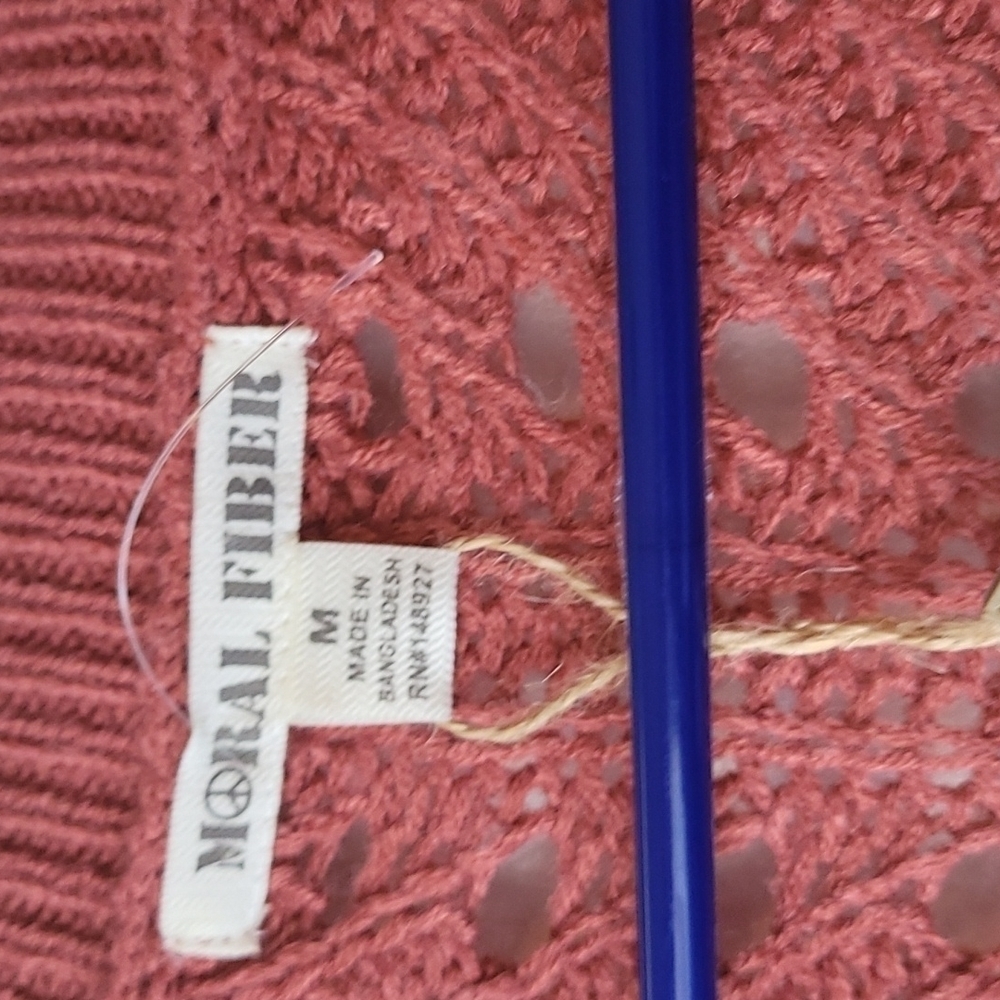 Moral Fiber Boho Cardigan Size Medium Rose - Picture 4 of 7